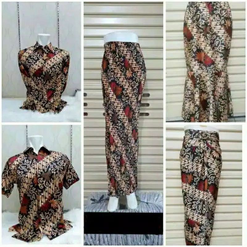 Promo Set Seragaman Batik Ayah,ibu Dan Anak/batik Lengan Panjang Dan Pendek/rok Plisket,lilit Dan Duyung gRrdL6tmRObYdV