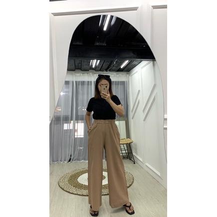 Bora kulot pants - celana kulot hightwaist linen crinkle