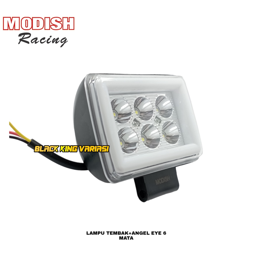 Lampu Tembak LED CWL Daymaker Kotak Strobo 6 Mata Angel Biru Sorot Motor/Mobil Angle