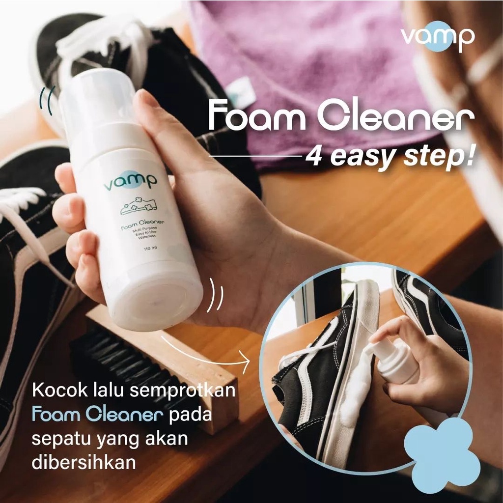 FOAM CLEANER by Vamp | Shoe Cleaner Pembersih Sepatu Sneakers &amp; Tas Sabun Cuci Serba Guna Vamp Shoe Care | Easy Cleen