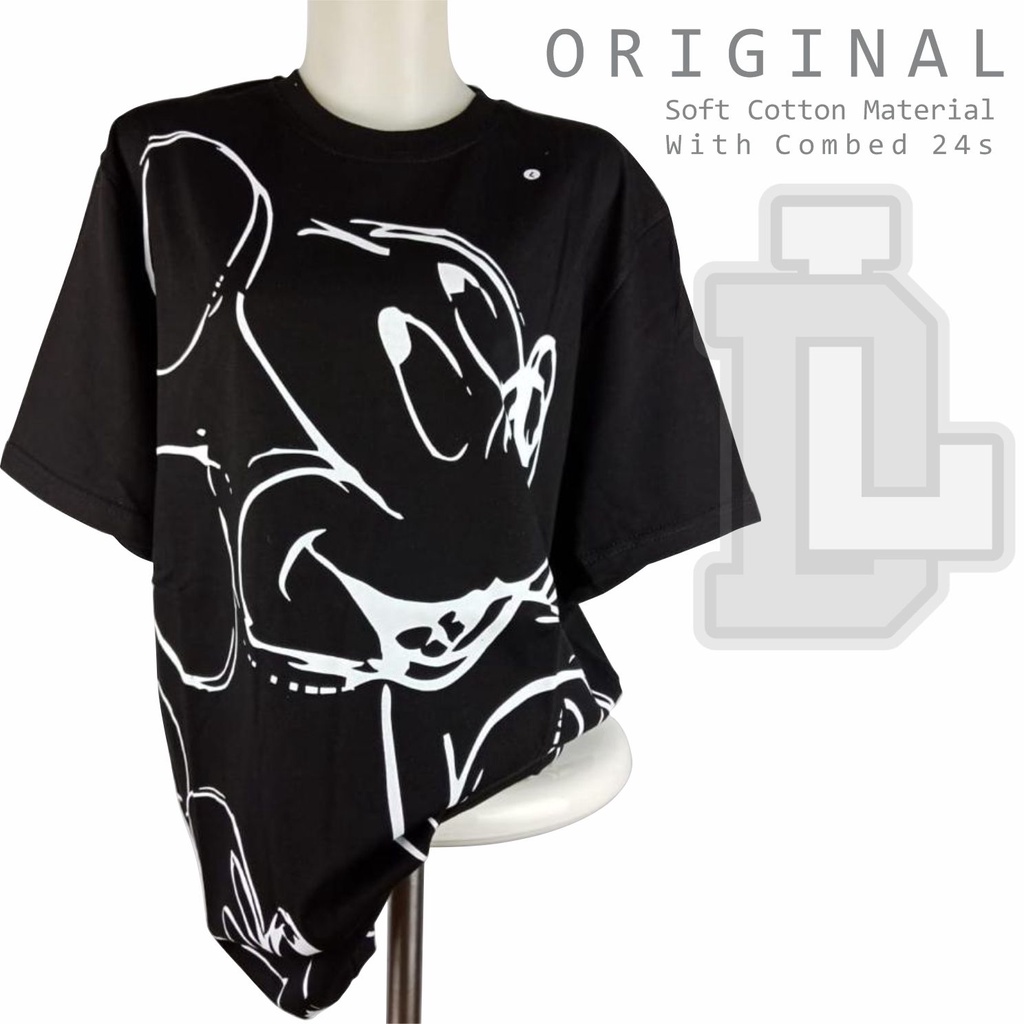 Zara Kaos Oversize Mickey Mouse zara Kaos Disney kaos wanita T-Shirt Disney unisex Branded