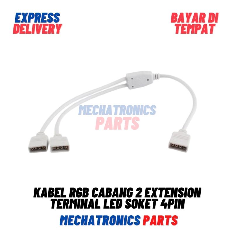 Kabel RGB Cabang 2 Extension Terminal LED Soket 4pin