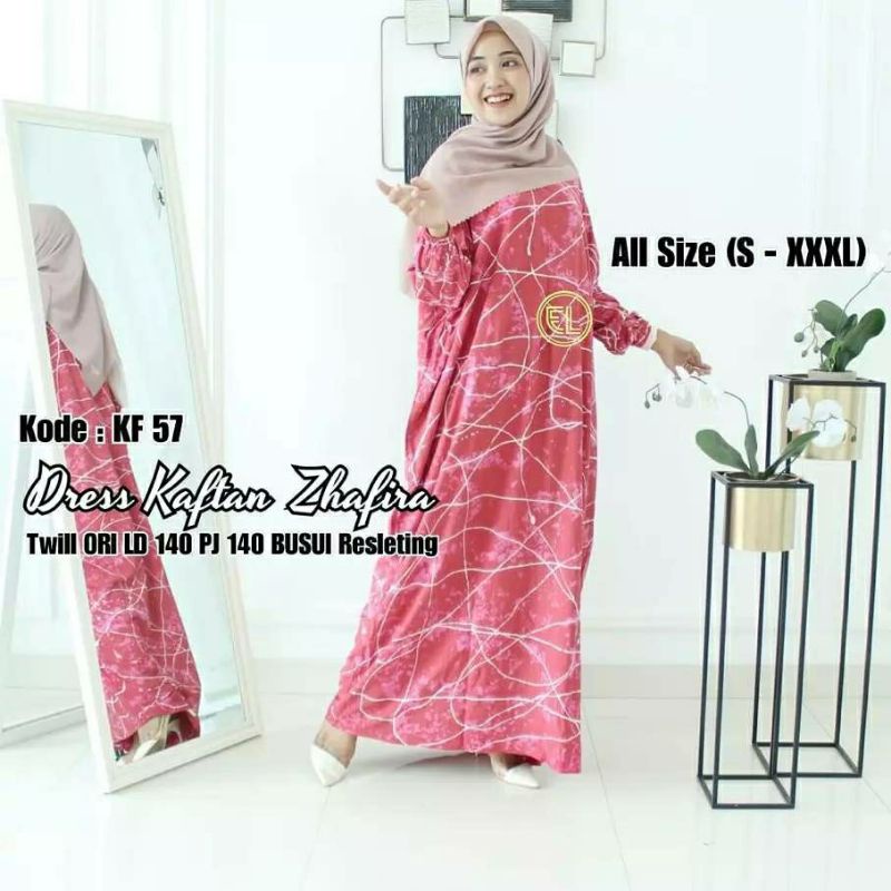 Diskon Kaftan gamis twill ori by batik elzhaf KF 57