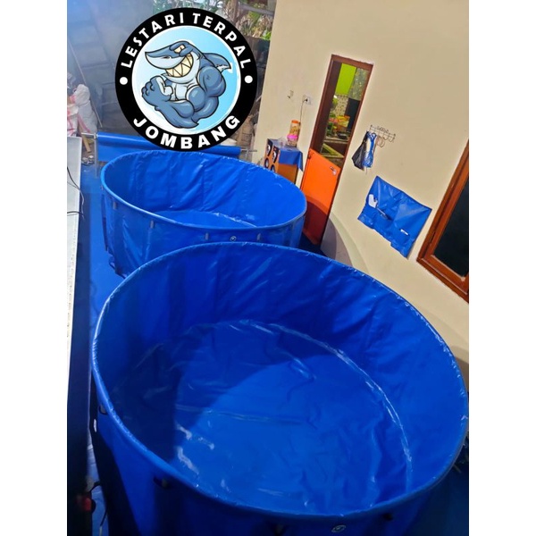 vet koi vat koi kolam bulat diameter 2 fullset rangka pipa orcid / tinggal pasang / bahan semi karet