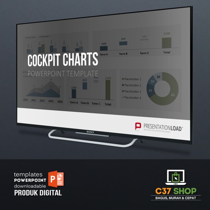 

database-buku- template powerpoint cockpit charts - data dashboard | presentationload -buku-