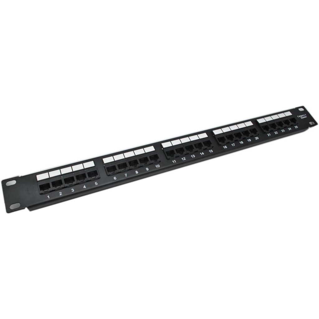 RJ11 Telepon Patch Panel 25 Port for 1U 19 Inch Server Rack