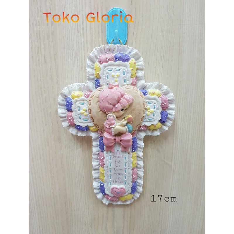 PAJANGAN ANAK SALIB DINDING GIRL KRISTEN ROHANI HIASAN RUMAH