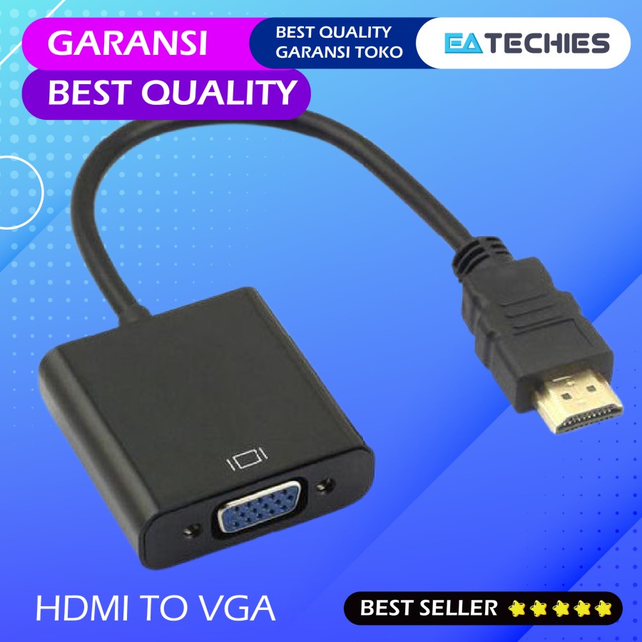 CONVERTER HDMI TO VGA / KABEL HDMI KE VGA / KONEKTOR HDMI TO VGA VENTION ORIGINAL HIGH QUALITY PREMIUM