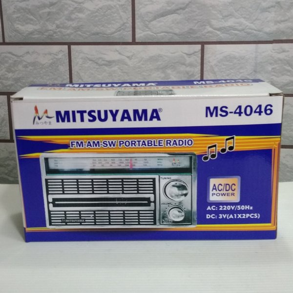 Radio Jadul Portable Mitsuyama AC / DC 4046 Am-Fm Colok Listrik Dan Batrai