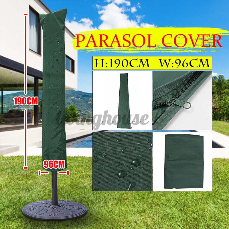 Large Garden Patio Parasol Umbrella Cover Green With Draw String Neck Cover Replacement Waterproof Shopee Indonesia