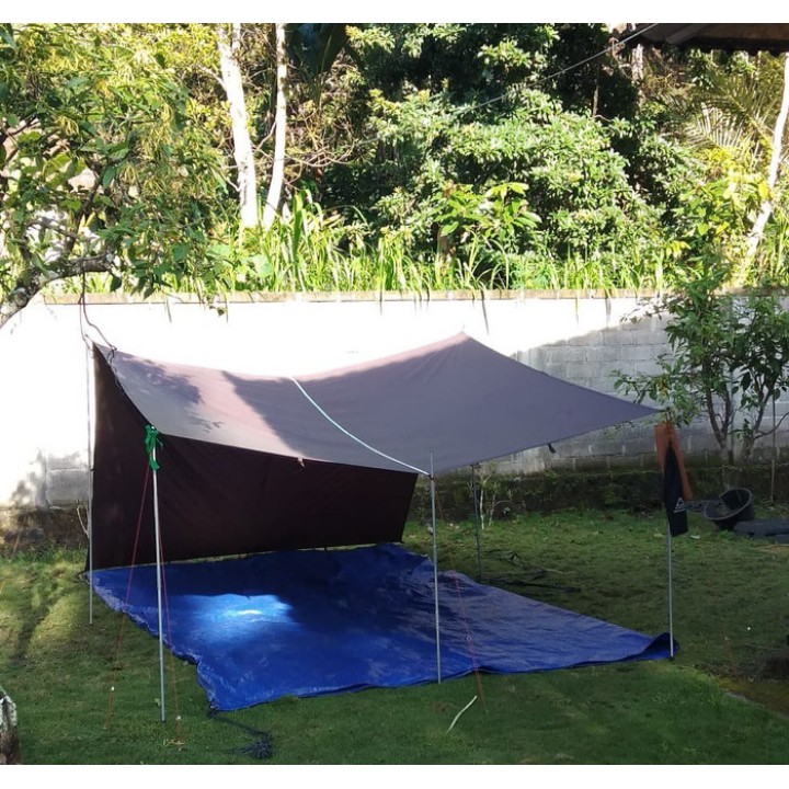 PROMO TEMURAH FLYSHEET 2x3 SUDAH DILENGKAPI TIANG+PASAK+TALI FLYSHEET TENDA CAMPING