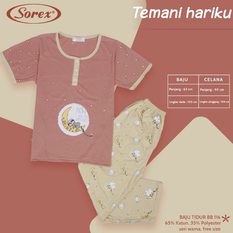 Piyama Katun Baju Tidur Sorex Baju Rumah Santai BB 117