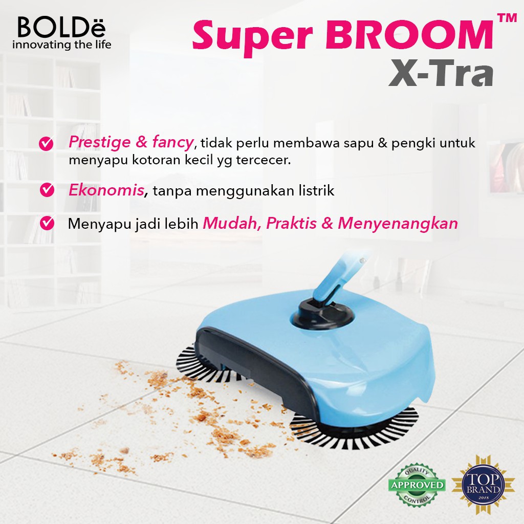 SAPU OTOMATIS XTRA BOLDE - SUPERBROOM - SUPER BROOM - ASLI - FREE BUBBLE - MURAH