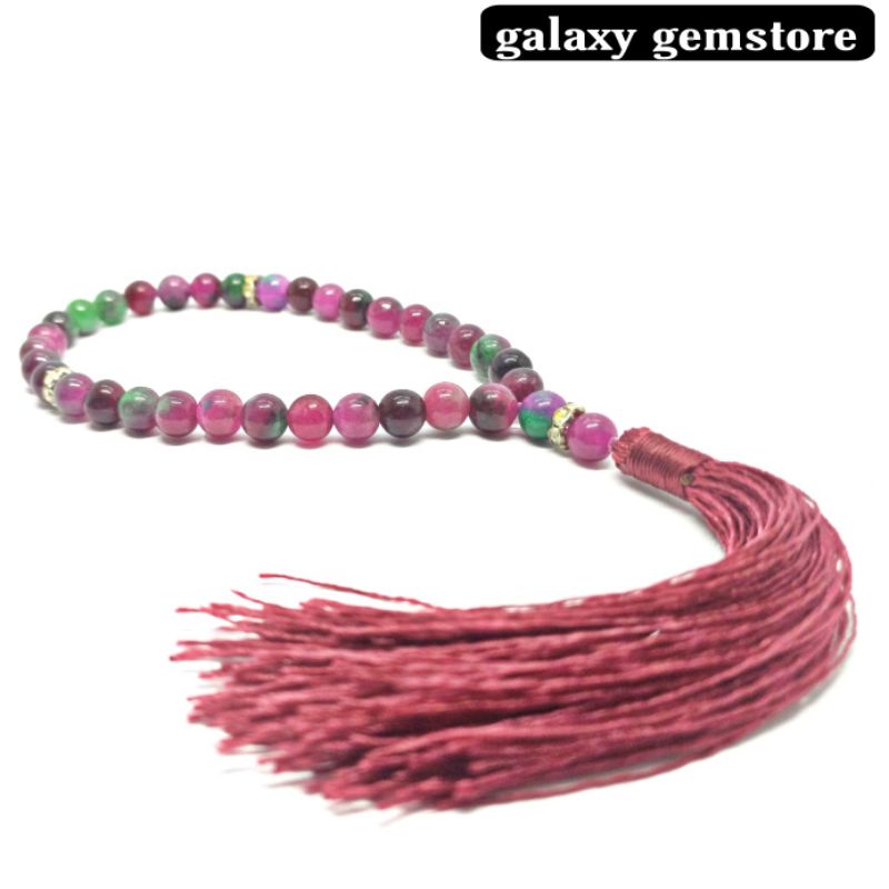 Tasbih Batu Ruby Tanzania Original 33 Butir