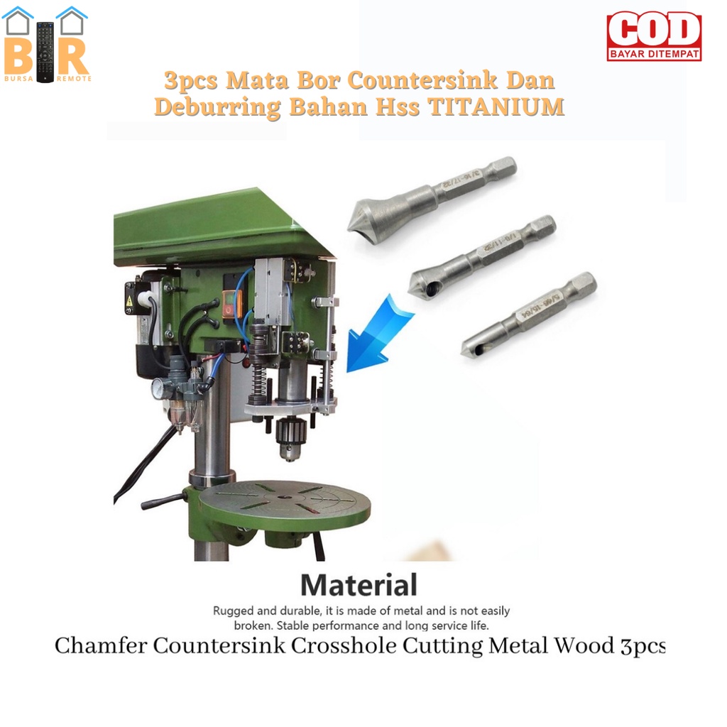 Mata Bor Drill Bit Countershink Dan Deburring Bahan Hss Titanium