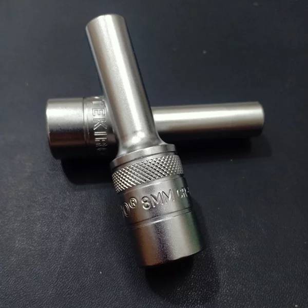 TEKIRO Mata Sok Panjang 8 mm Deep Wall Socket 8mm 6 Mata Kunci Shock 8 mm Panjang 6 PT 1/2” Mata Kun