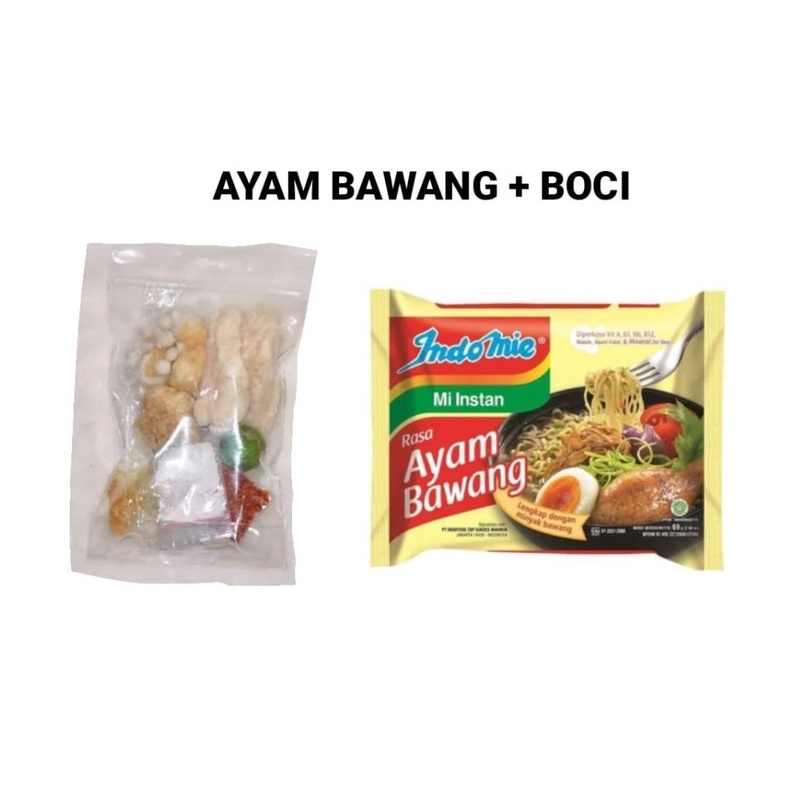 

-G360- Paket Indomie Ayam Bawang + BOCI Baso Aci Asli Khas Garut Gurih Pedas Enak Asli Indonesia Indomie Ayam Bawang Indofood Paket Indomie Ayam Bawang + Boci Baso ACI - Bayar Ditempat - COD