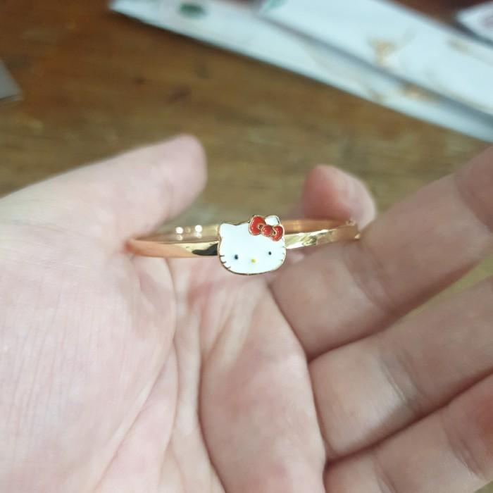 Big Promo Terbaru Brace | Gelang Bulat Bangle Anak Balita Batita Hello Kitty Ubs Emas Asli 375