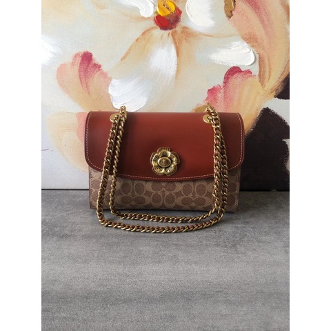 TAS WANITA COACH PARKER IN COLORBLOCK SIGNATURE CANVAS