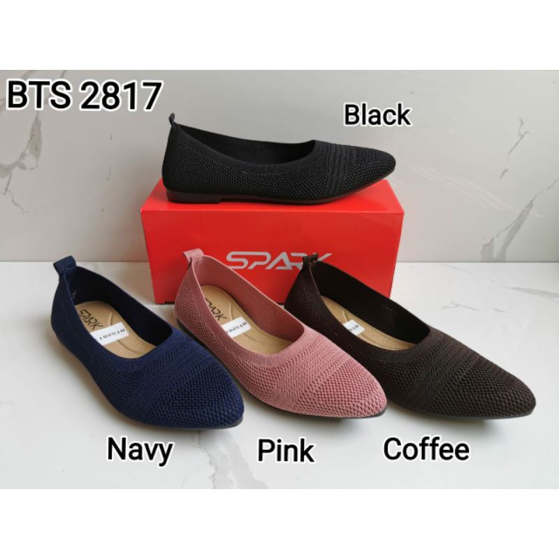 sepatu flat-sepatu wanita-sepatu slip on-spark-bts2817-sepatu rajut.