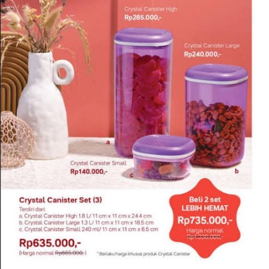 AT MURAH CRYSTAL CANISTER HIGH/ CRYSTAL CAN/ TOPLES PREMIUM