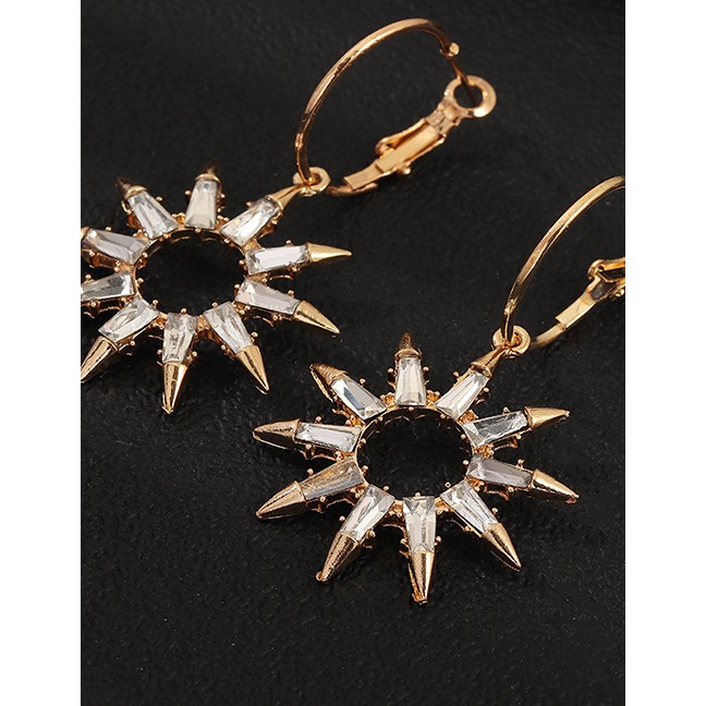 LRC Anting Tusuk Fashion Gold Artificial Crystal Ray Earrings D41497