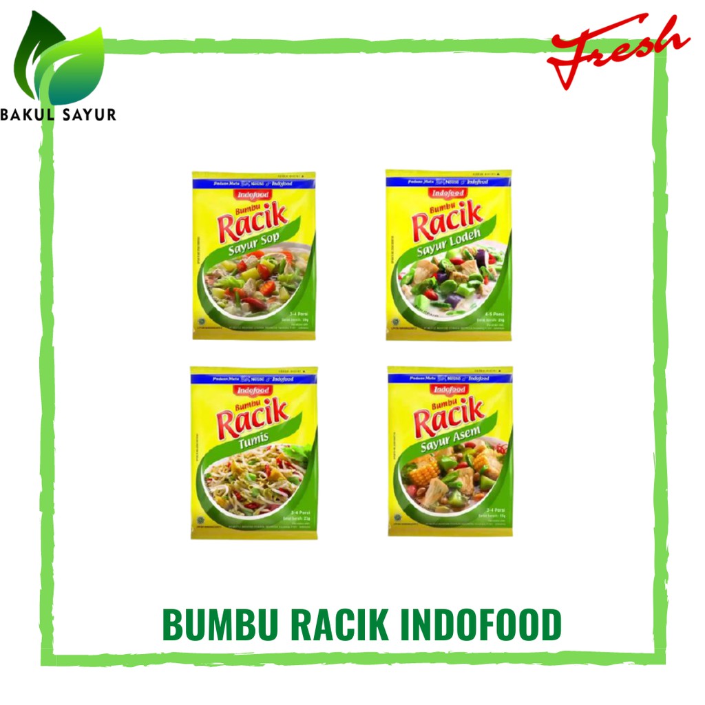 

BUMBU RACIK INDOFOOD / SAYUR LODEH / SAYUR SOP / SAYUR ASEM /AYAM GORENG - SAYUR SEGAR JAKARTA TIMUR