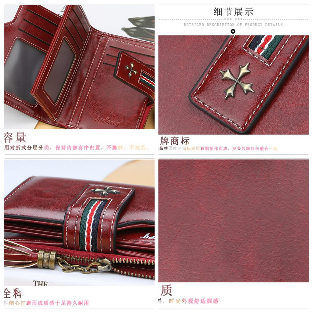 DOMPET LIPAT BAELLERRY WANITA KULIT MERAH MONTANA WA057R1 BRANDED KOREA MURAH ORIGINAL KECIL IMPORT