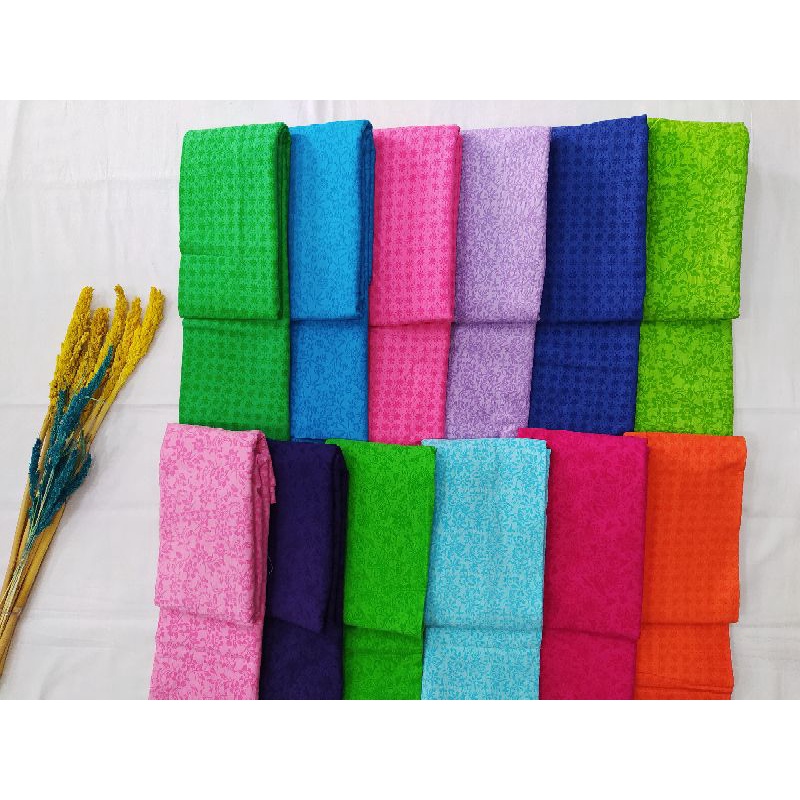 KAIN EMBOS PREMIUM 2 METER / KAIN BAHAN KOMBINASI / BATIK EMBOS / KAIN POLOS EMBOS / BAHAN BRIDESMAI