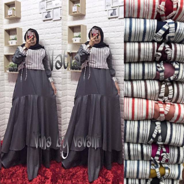 DRESS GAMIS VATIA VINA BY VAVANI ORIGINAL