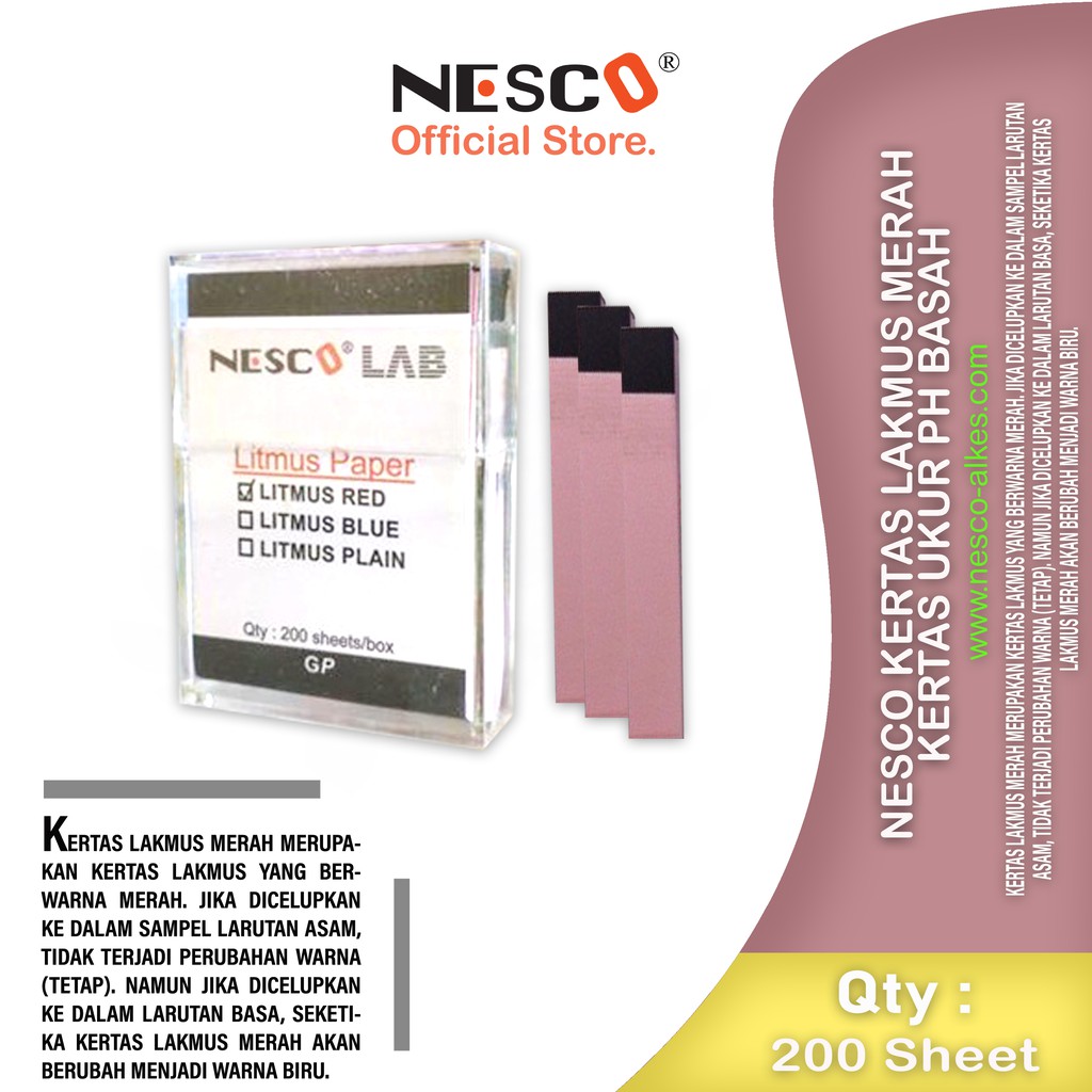 Nesco Kertas Lakmus Merah Kertas Ukur Ph Basah Shopee Indonesia