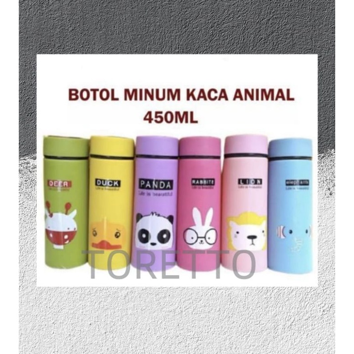 Botol Kaca Animal Random Botol Minum Kaca Animal