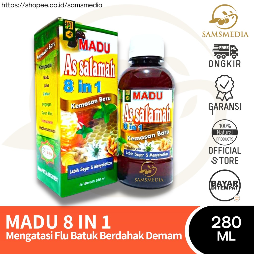 Madu Assalamah 8 IN 1 | Madu 8 IN 1 Abu Herbal | Madu Batuk | Madu Flu Daya Tahan Tubuh - Samsmedia