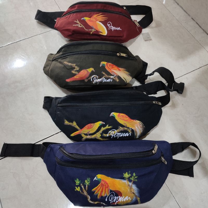 Tas Selempang Pria Wanita Slingbag Cowok Motif Cendrawasih Papua
