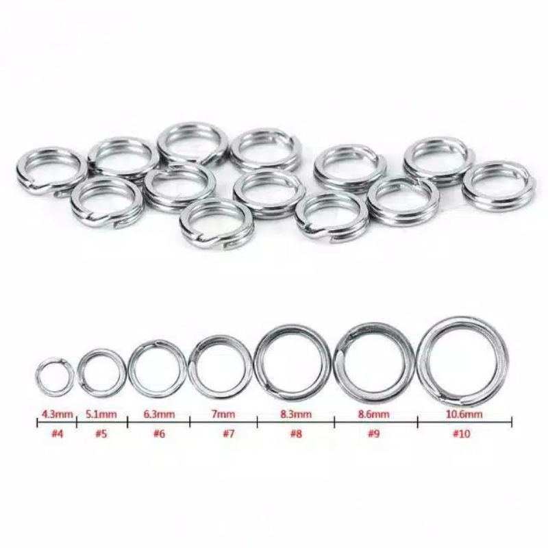 20pcs Ring Split Swivel Konektor Umpan Pancing