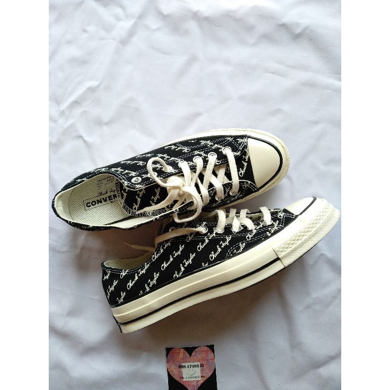 Converse CT 70s Low Pinstripe Signature Black White Egret Original Resmi