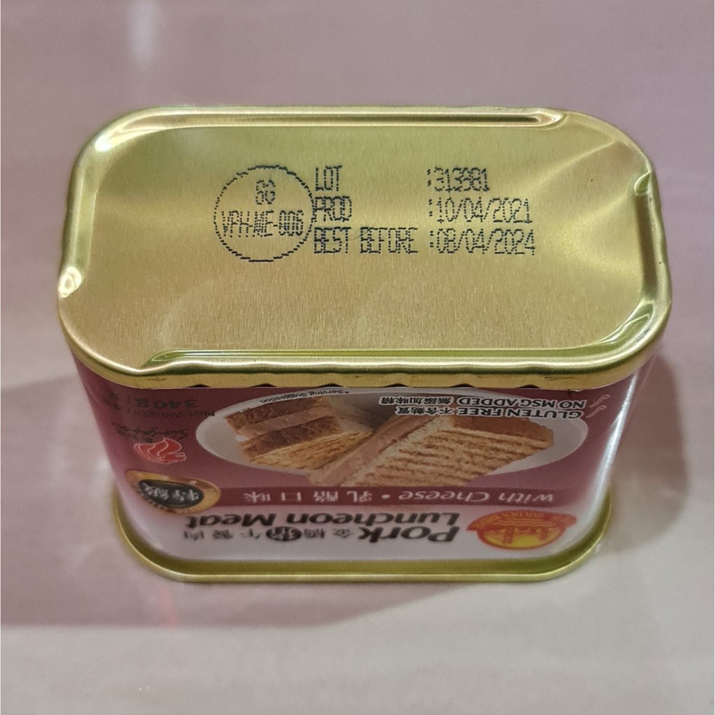 Golden Bridge Pork Luncheon Meat With Cheese Gluten Free 340 Gram