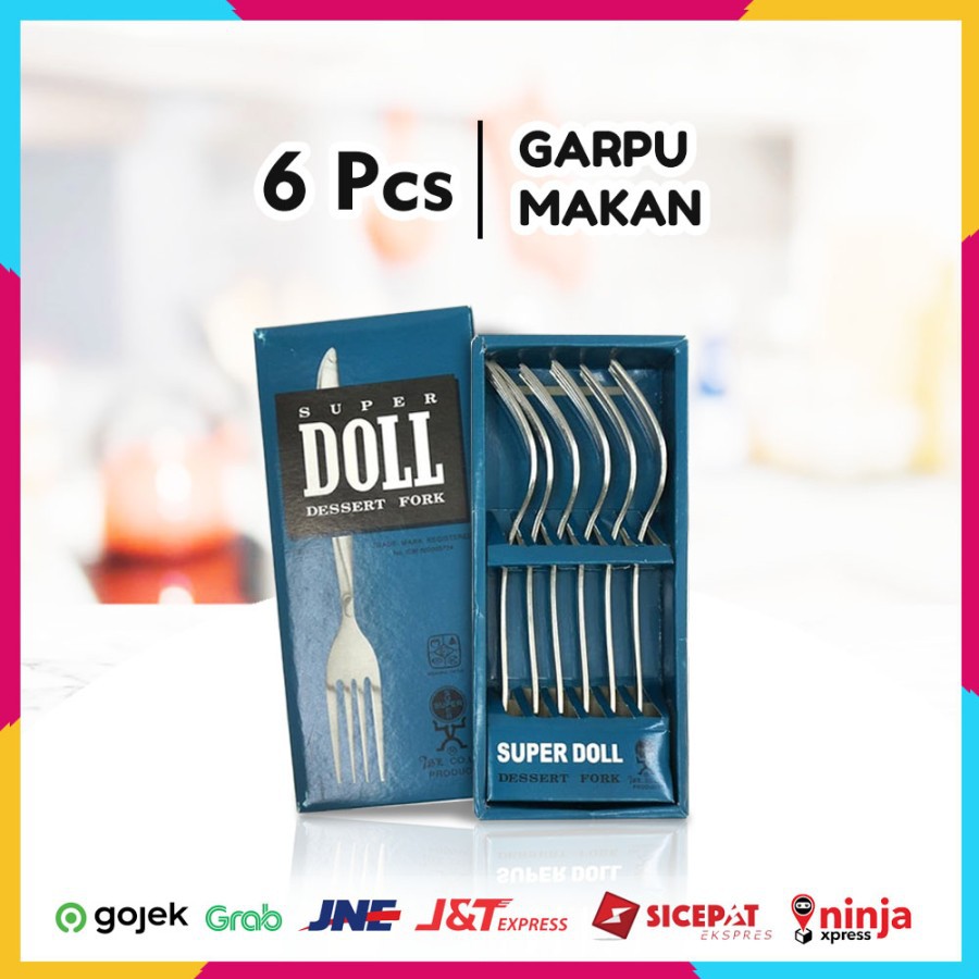 Super Doll Garpu Makan Stainless Steel Isi 6 pcs