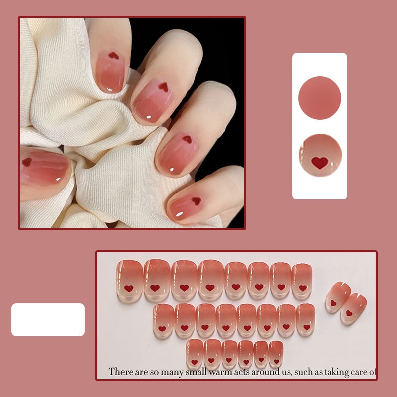 Kuku Palsu Fake Nail 24 Pcs Kemasan Strip Kuku Palsu Baru Fake Nails Kuku Palsu 3d Kuku Palsu Polos French Manicure-T132