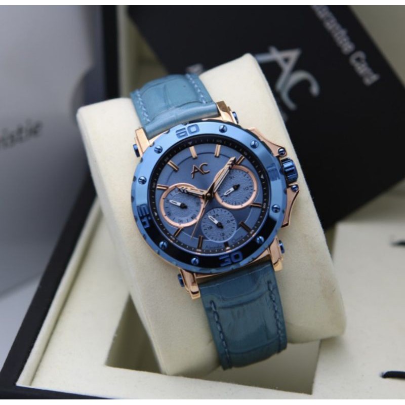 Jam Cewek Alexandre Christie AC9205 Original Blue Rosegold