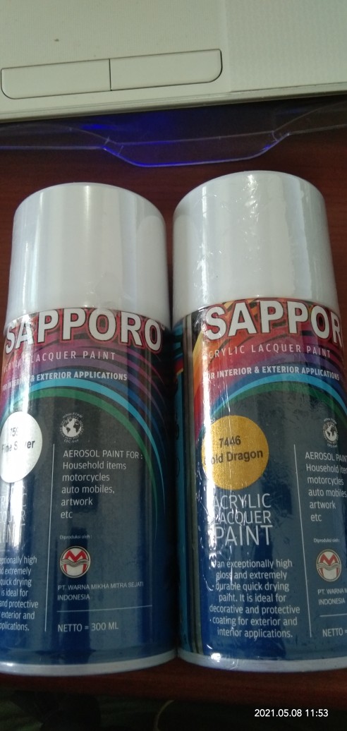 Fine Silver 7590 Dasaran Silver -- Sapporo Spray Paint Cat Semprot Aerosol
