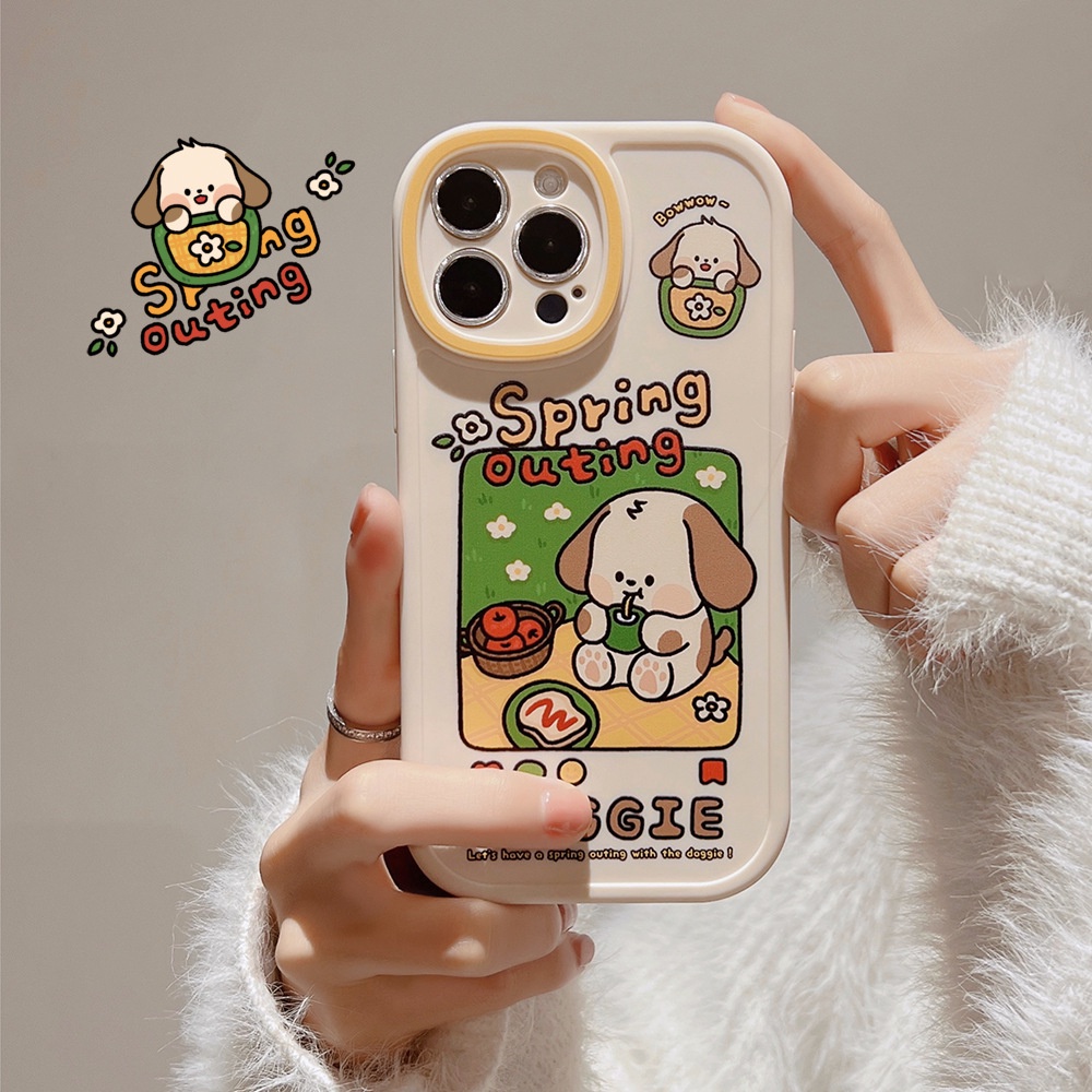 Case Pelindung Bahan Silikon TPU Desain Anjing Piknik Untuk iPhone 11 7Plus 8Plus Xr XS Max 13 12 Pro Max 12promax 8p 11