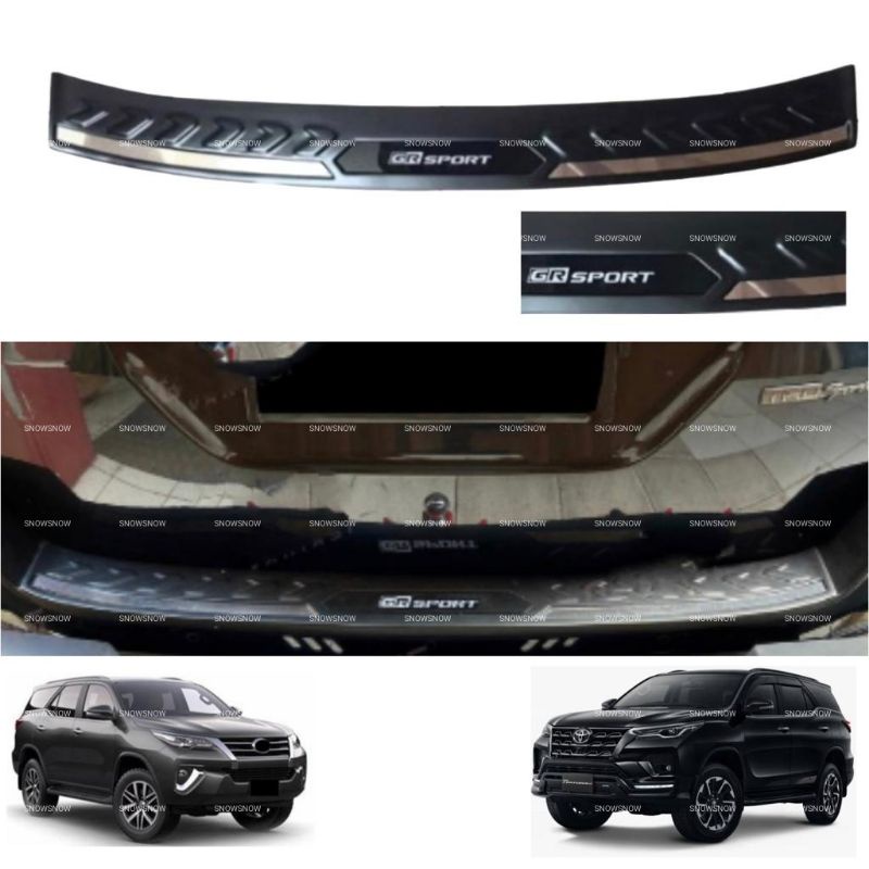 Sillplate Belakang All New Fortuner 2021 2022 Up GR SPORT Platinum Hitam Chrome