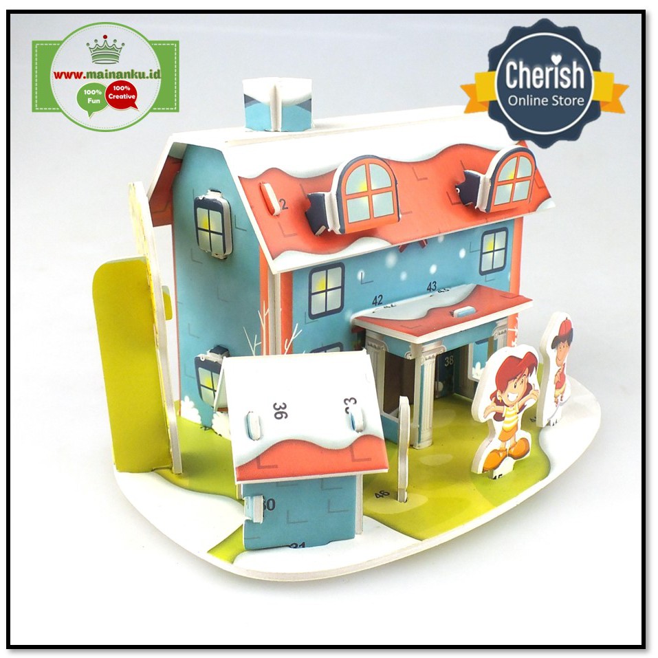 Puzzle 3D Mini | SWEET HOME | Mainan Anak Libur Sekolah - 1688N