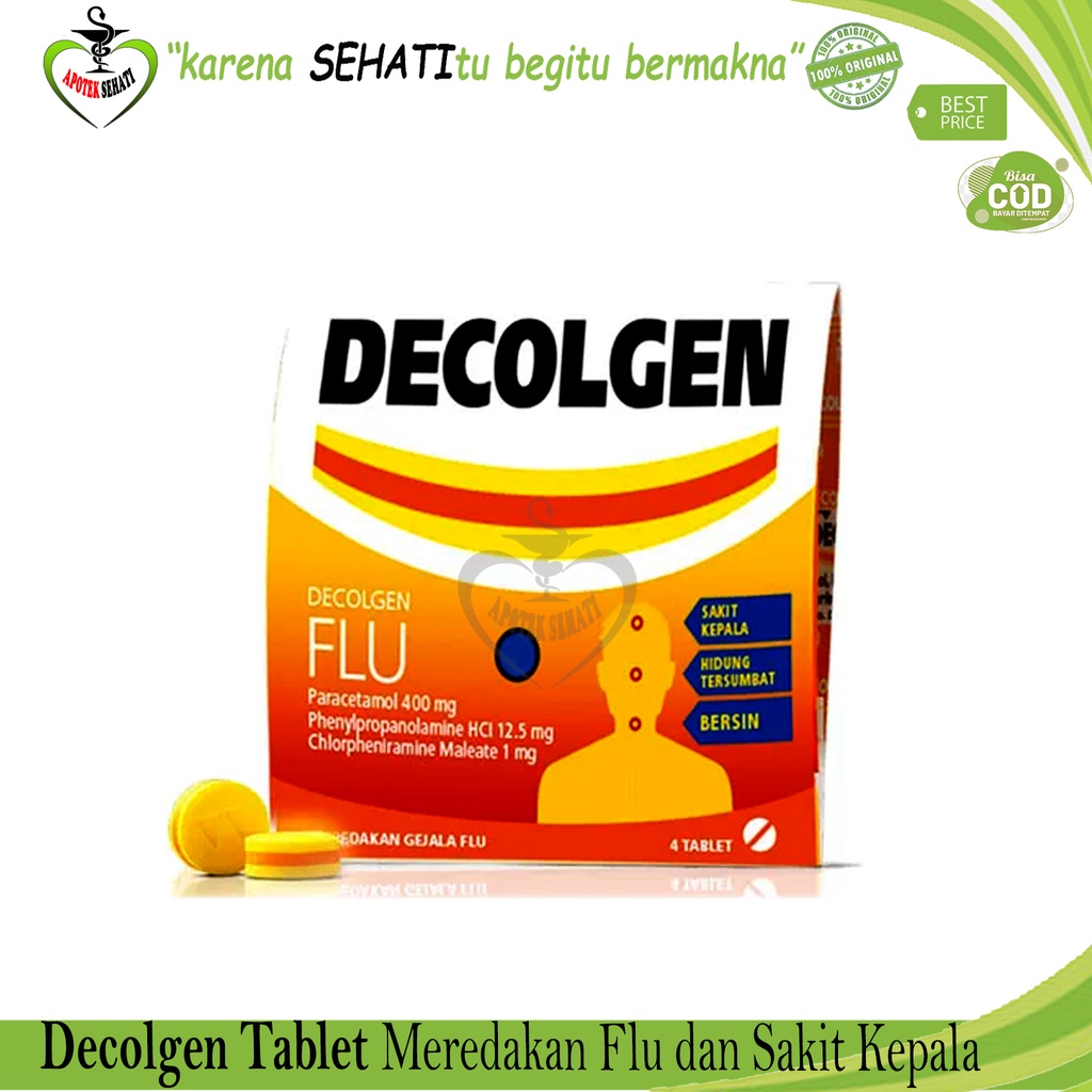 PROMO MURAH DECOLGEN ISI 4 TABLET OBAT BATUK DAN FLU