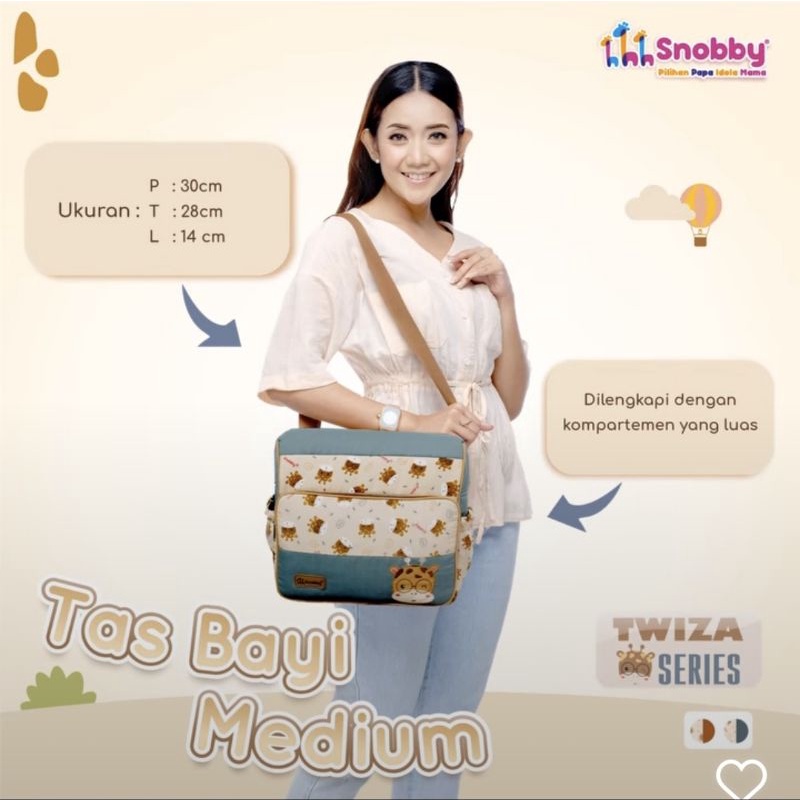 Snobby Tas Bayi Medium Saku Bordir Twiza Series - TPT 6973