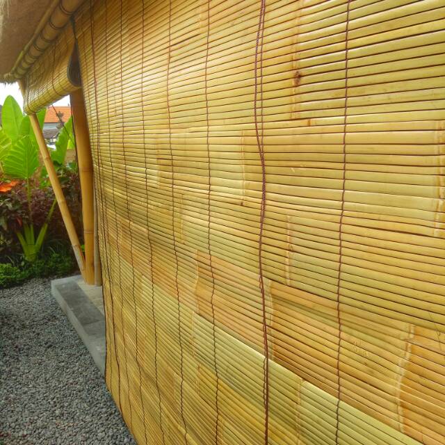 Tirai bambu anti air L 2m x T 2,5m / krey bambu Waterproof / krei bambu lapis kain / tirai bambu gul