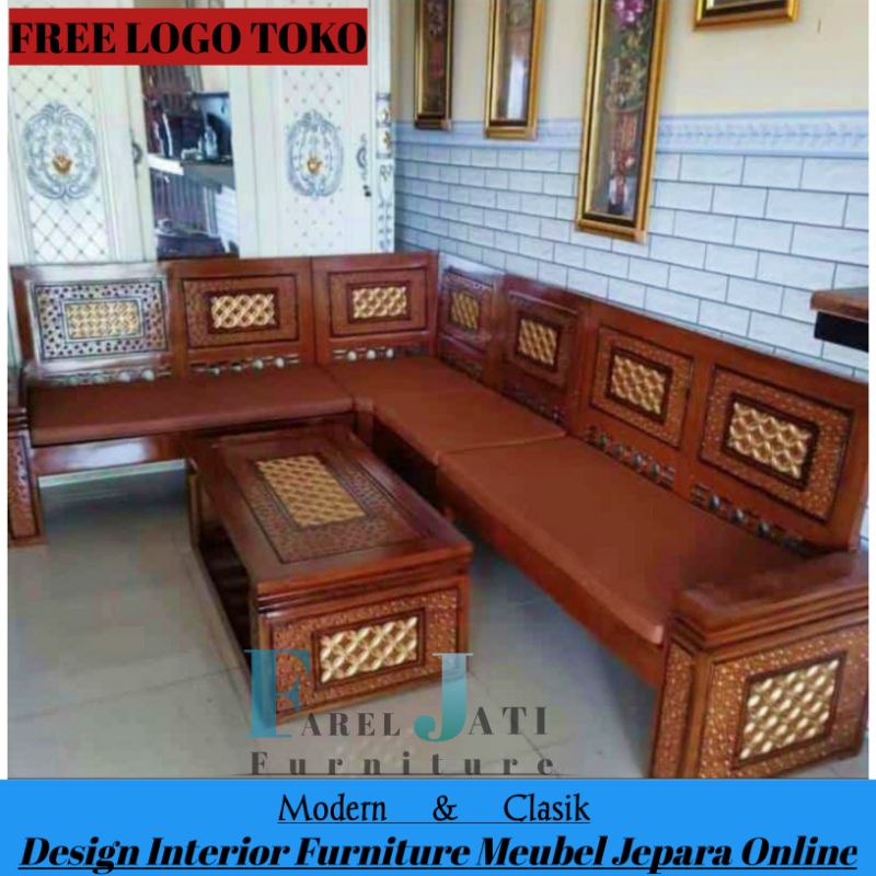 Kursi Sudut Ruang Tamu Minimalis Jati Plus Busa Furniture Kursi Tamu L
