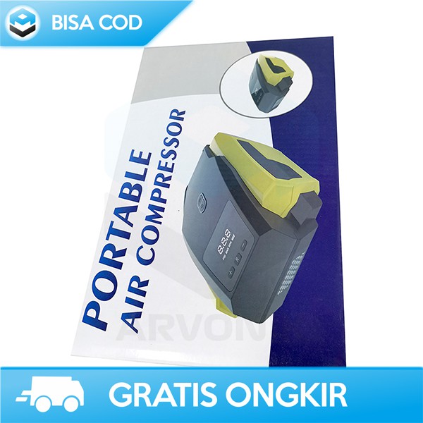 POMPA BAN MOBIL ELEKTRIK PORTABLE TAFFWARE ATJ-1166S INFLATOR DIGITAL