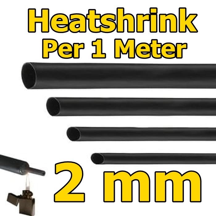 Heatshrink Selang Bakar 2mm 1Meter 1M Selongsong ciut Pembalut Kabel